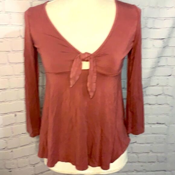American Eagle Soft Sexy Blush Pink Tie Top - XS - Picture 1 of 4